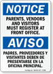 Bilingual Parents Vendors And Visitors Must Register Sign