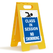 Class In Session No Swimming Floor Sign