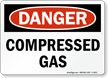 Danger Compressed Gas Sign