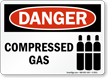 Danger Compressed Gas Sign