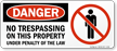 No Trespassing On This Property (graphic) Sign