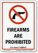 District of Columbia Firearms And Weapons Law Sign