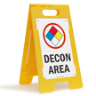 Decon Area W/Graphic Fold Ups® Floor Sign