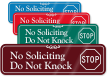 No Soliciting, Do Not Knock ShowCase™ Wall Sign