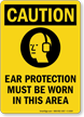 Ear Protection Must Be Worn OSHA Caution Sign