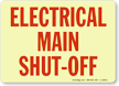 Electrical Main Shut Off Sign