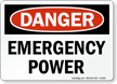 Emergency Power OSHA Danger Sign