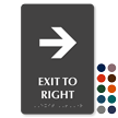 Exit To Right Or Left TactileTouch Braille Arrow Sign