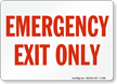 Emergency Exit Only Sign