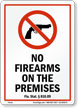 Florida Firearms And Weapons Law Sign