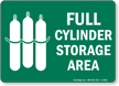 Full Cylinder Storage Area Sign