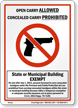 Kansas Open Carry Allowed Concealed Carry Prohibited Sign