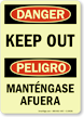 Danger Peligro Keep Out Sign