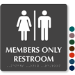 Members Only Restroom Tactile Touch Braille Sign