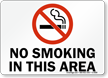 No Smoking In This Area (symbol) Sign