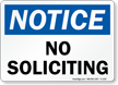 OSHA Notice No Soliciting Sign