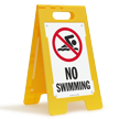 No Swimming Floor Sign