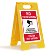 No Trespassing Add Text Name Custom Standing Floor Sign