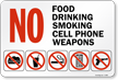No Food, No Drinking, No Smoking, Sign