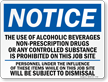 Notice No Alcohol Beverages Sign