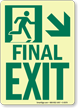 GlowSmart™ Final Exit Sign, Arrow Down Sign