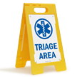 Triage Area W/Graphic Fold Ups® Floor Sign