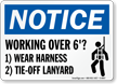 OSHA Notice Wear Safety Harness Sign