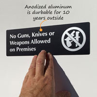 No Guns Knives Weapons Signs