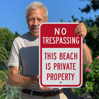Private beach sign