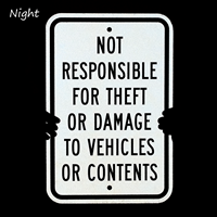 Not Responsible Property Sign
