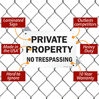 Private Property: No Trespassing Signage