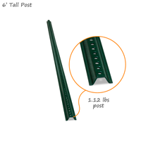 U-Channel Sign Post Kit - 6' tall, Standard (with nuts & bolts)