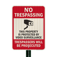 No Trespassing Property Video Surveillance Signs