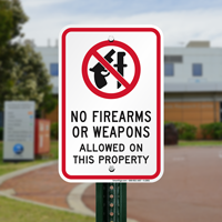 No Firearms Weapons Allowed Signs