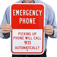Emergency Phone, Picking Up Phone Will Call 911 Automatically