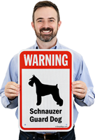 Schnauzer Guard Dog Reflective Sign