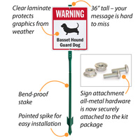 Warning Basset Hound Guard Dog LawnBoss™ Signs