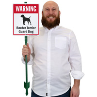Warning Border Terrier Guard Dog LawnBoss™ Signs