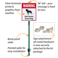 Warning Bull Terrier Guard Dog LawnBoss™ Signs
