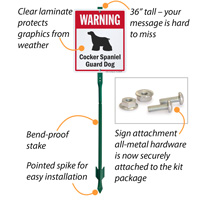 Warning Cocker Spaniel Guard Dog LawnBoss™ Signs
