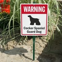 Warning Cocker Spaniel Guard Dog LawnBoss™ Signs