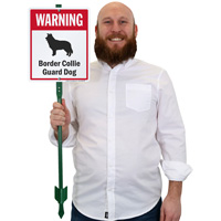 Warning Border Collie Guard Dog LawnBoss™ Signs