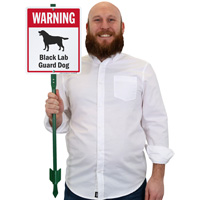Warning Black Lab Guard Dog LawnBoss™ Signs