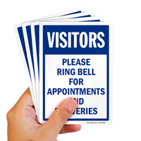 Visitors Please Ring Bell Sign