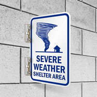 Double Sided Severe Weather Shelter Area Sign