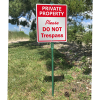 Private property no trespassing sign for lawn