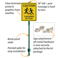 Caution Children At Play Stake Sign