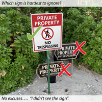 Private property not trespassing signs for home