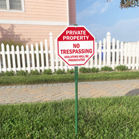 No trespassing private property sign