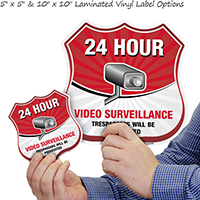 24 Hour Surveillance Shield Sign